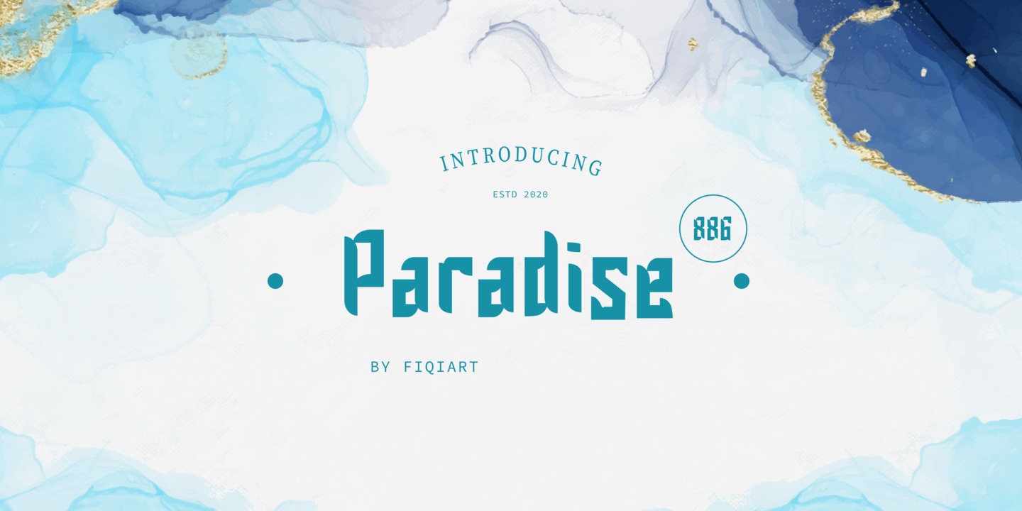 Beispiel einer Paradise 886-Schriftart